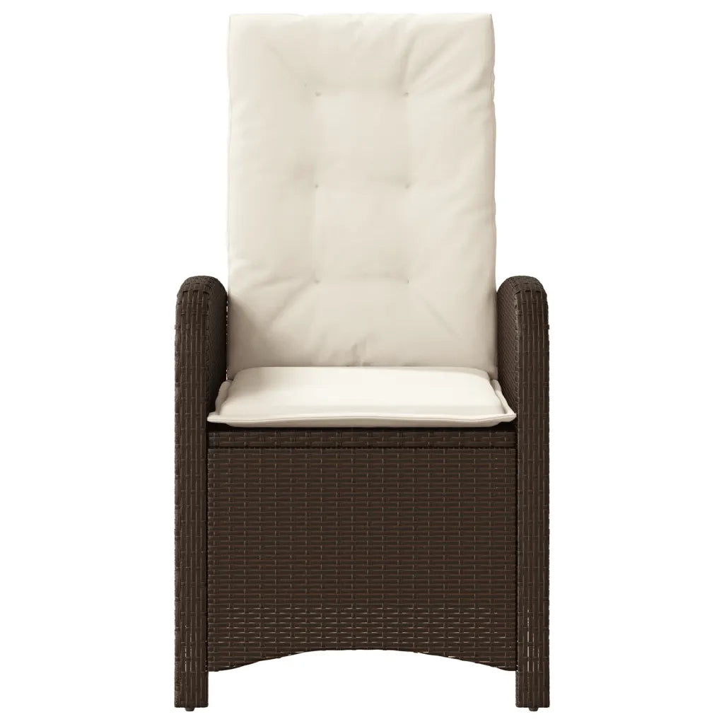 Set Bistrò 3 pz con Cuscini Marrone in Polyrattan