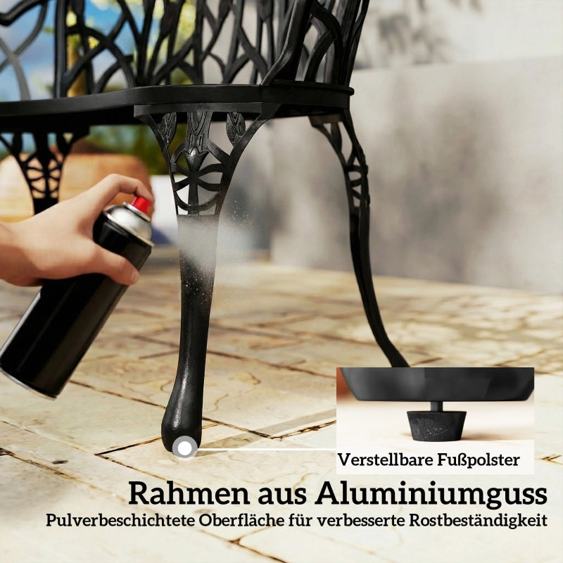 PANCA DA GIARDINO 2 POSTI 99 x 57 x 78 cm in alluminio nero