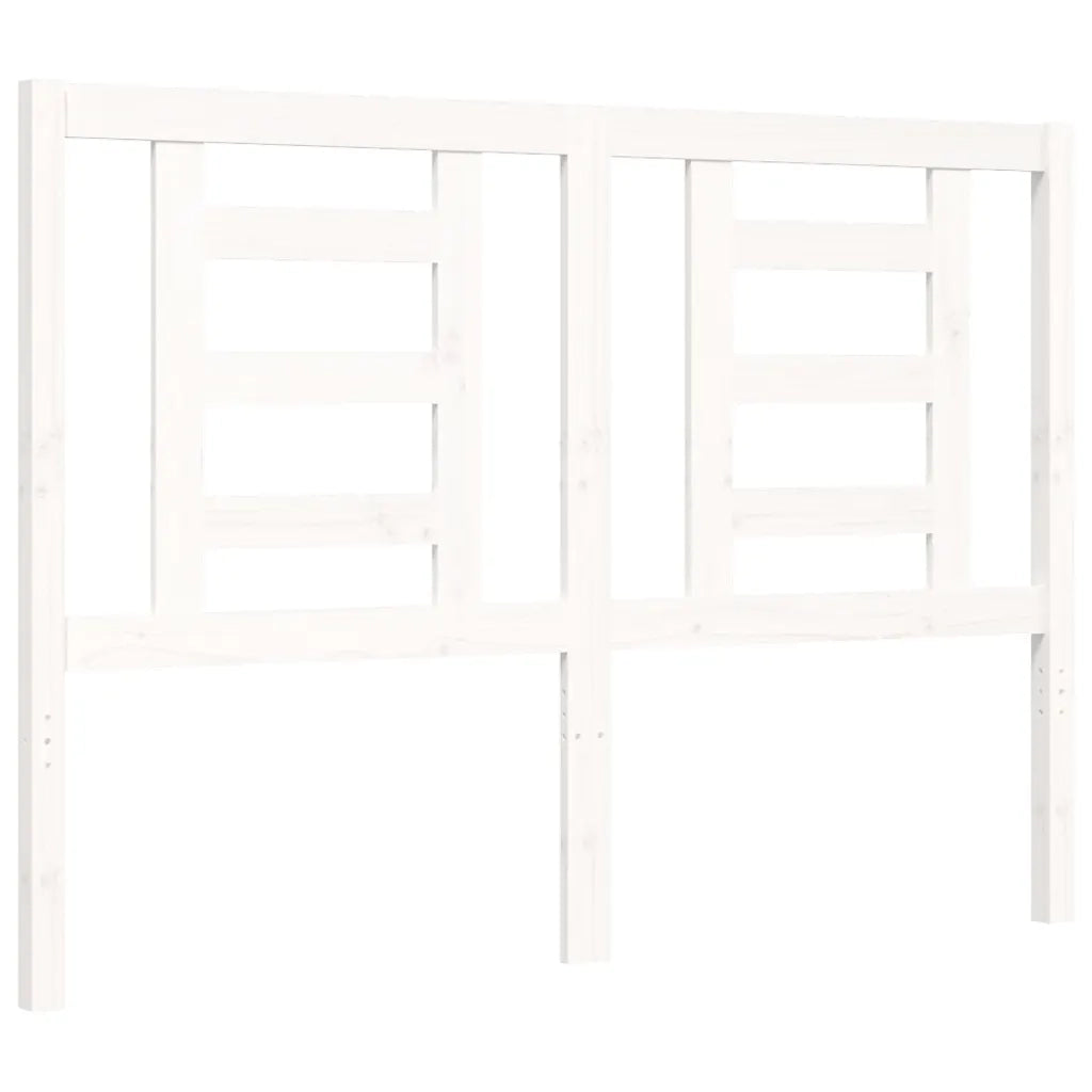 Giroletto con Testiera-Struttura Letto con testiera Bianco 140x190 cm in Legno Massello 484177