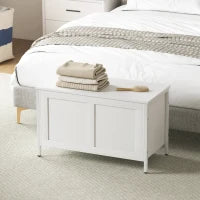 Baule Contenitore da 95 L con Coperchio e Cerniera di Sicurezza 80x40x50 cm Bianco Venato