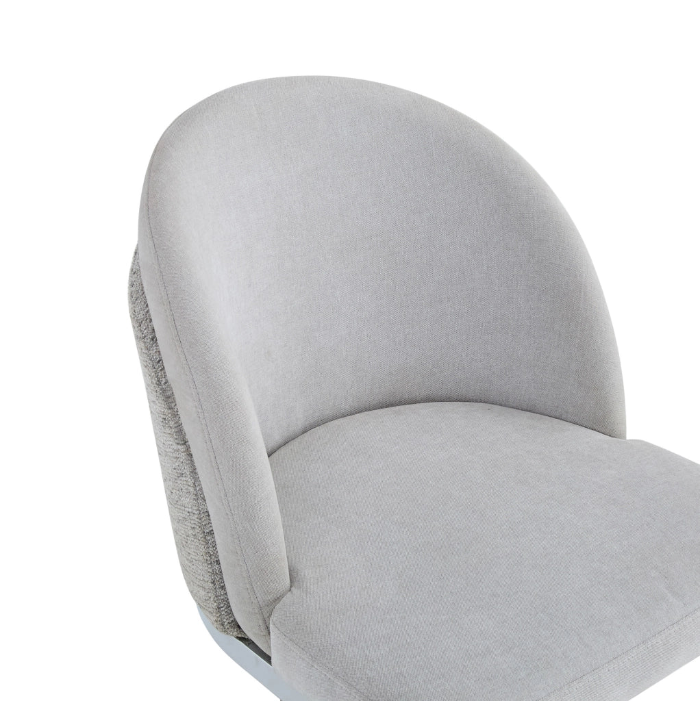Set di 2 sedie da pranzo 65.99x56.01x56.01 cm con doppio schienale in chenille grigio e argento