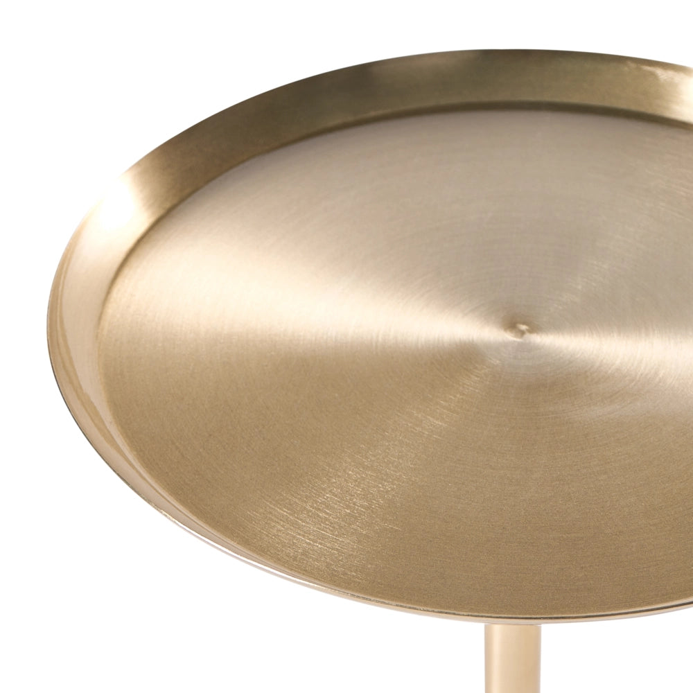 Tavolino bianco e oro in metallo e marmo ø 36 cm Base rotonda Forma geometrica Tavolino moderno