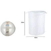 Trade Shop - Cesto Contenitore Porta Biancheria Bucato Giochi Pieghevole 42x50cm Bianco 79850 -