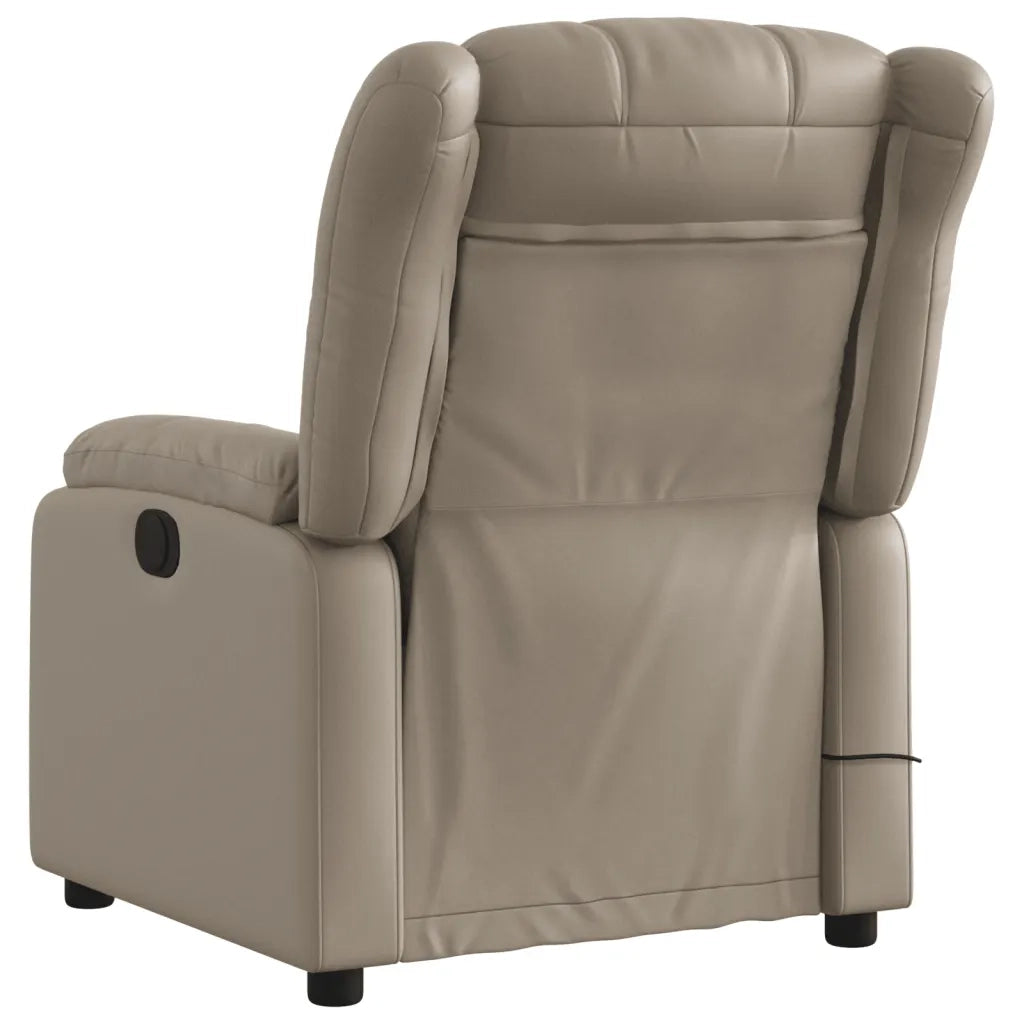 Divano Sedia-Poltrona Reclinabile Massaggio Elettrica Cappuccino Similpelle 884250