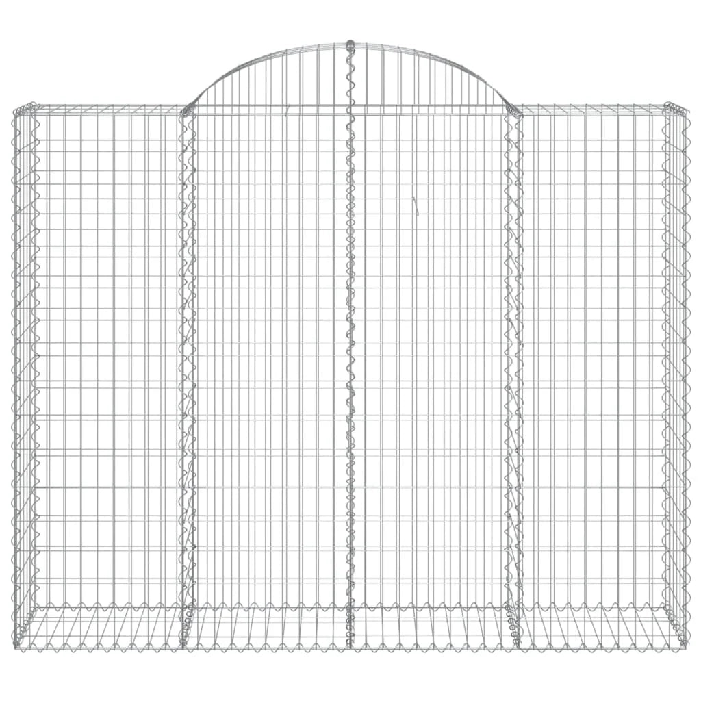 Set di 2 gabbioni ad arco per recinzione gabbia o muro di contenimento 200 x 50 x 160/180 cm ferro zincato argento 02_0041351