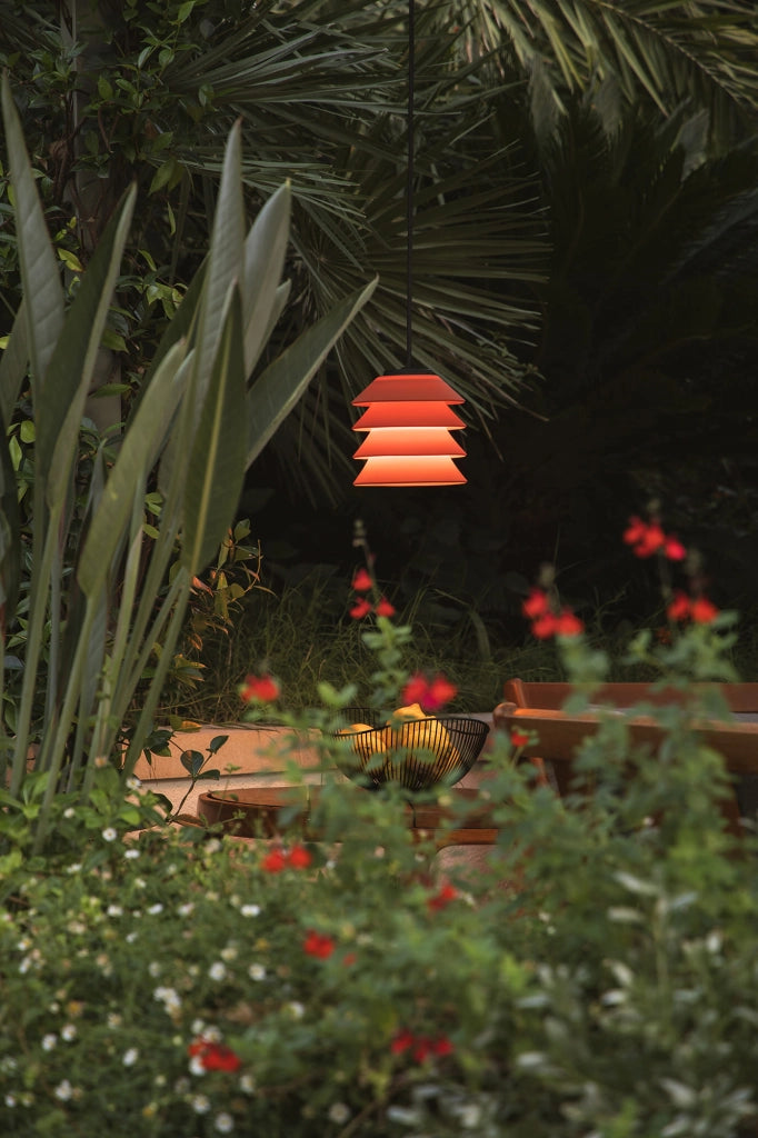 TOBA Lampadario con rosone arancione