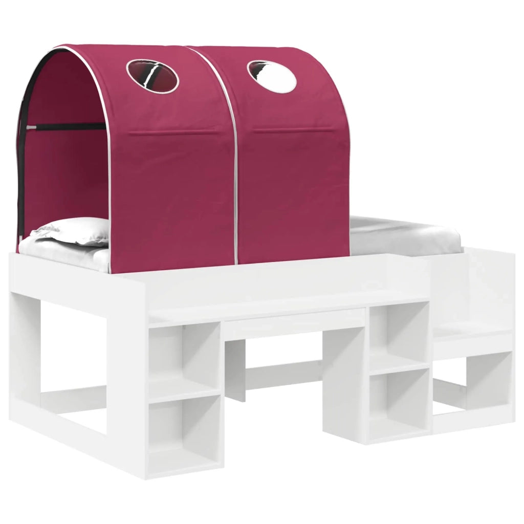Letto con Tunnel 4 pcs Bianco e Rosso Legno ingegnerizzato 3423501