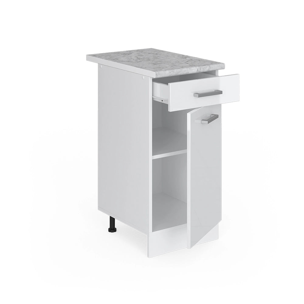 Vicco Mobiletto base per cucina Bianco lucido 40 cm , PL Marmo