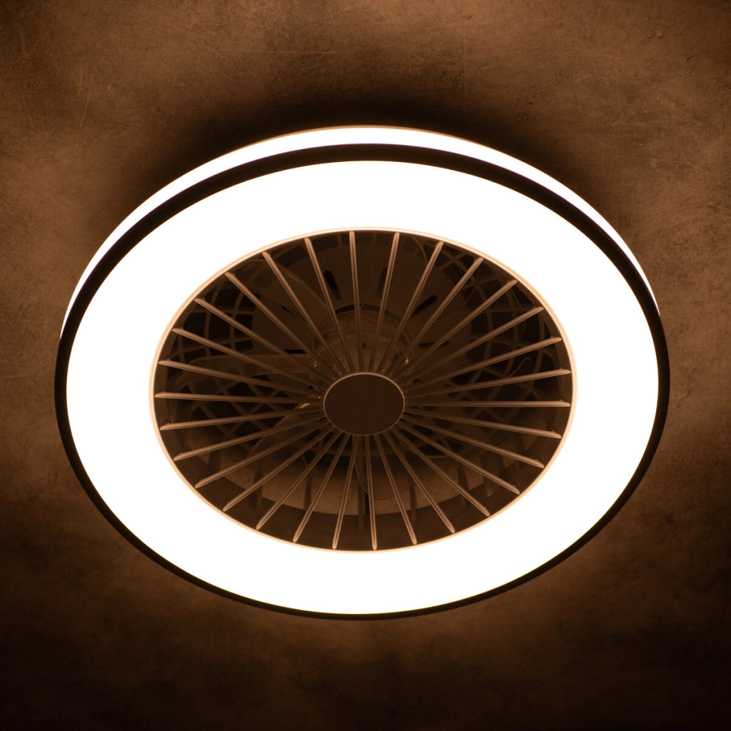 Plafoniera LED CCT con ventilatore PLAVE nera Kanlux 38033