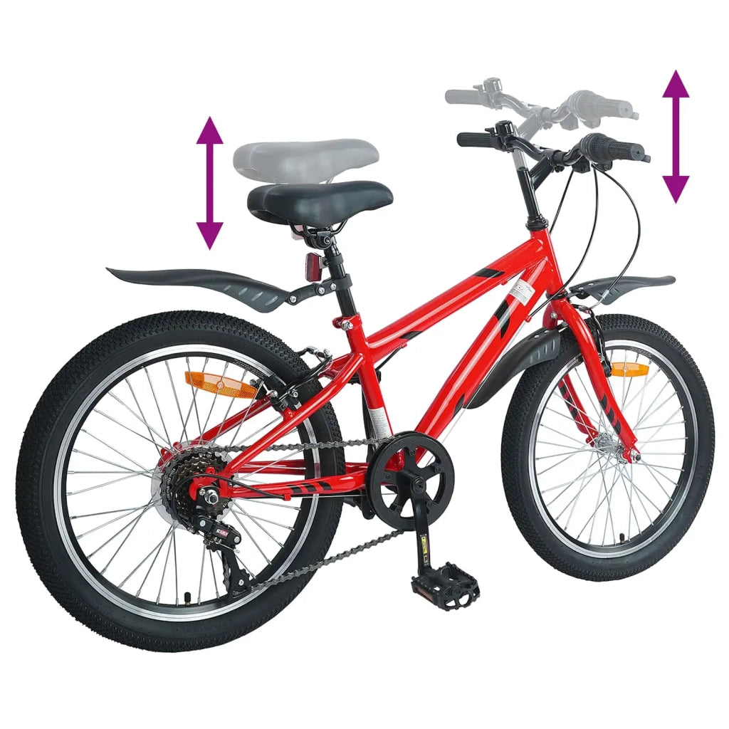 Bicicletta per Bambini 24 Pollici 6-Speed per 8-12 anni Rosso 42009388
