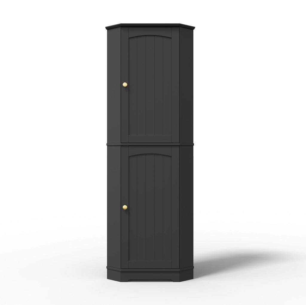 Armadio angolare con 2 ante e ripiani regolabili; 42 x 42 x 166 cm; in MDF nero