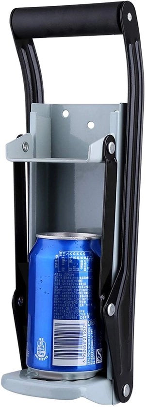 Compresso per lattine - Manuale - Pratico per la riciclaggio - Montaggio a parete - Con apripettti - Ideale per uso domestico - In alluminio