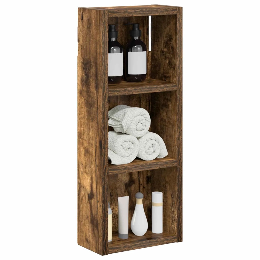 Armadio da bagno a muro Quercia Affumicata 20 x 10 x 50 cm 889283