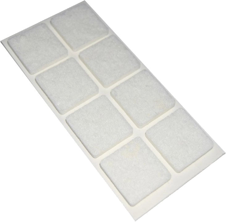 FELTRINI QUADRATI 20x20 mm - Bianco - Blister 10 pezzi