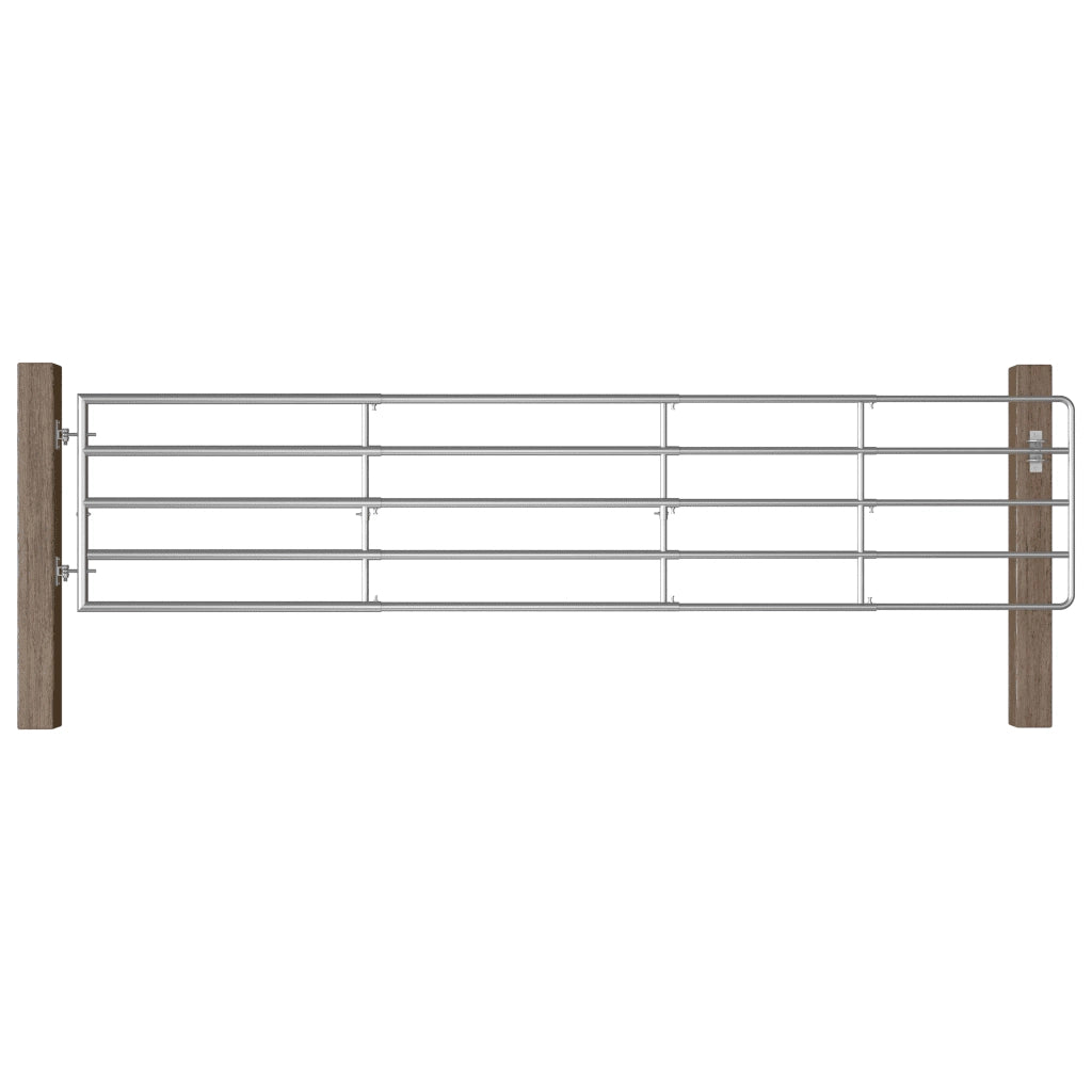 Cancello da Giardino in Acciaio 5 Sbarre (150-400)x90cm Argento 145987