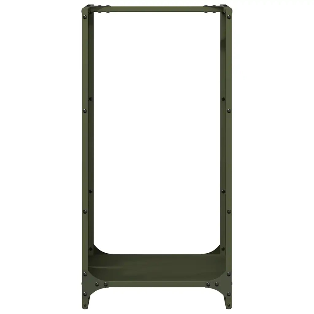 Rastrelliera per Legna da Ardere Verde Oliva 40x30x80 cm 864234