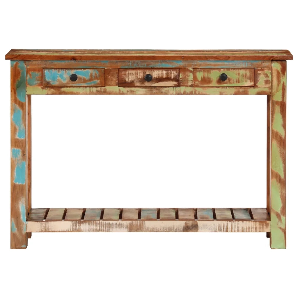 Tavolo Consolle 110x30x76 cm in Legno Massello Riciclato