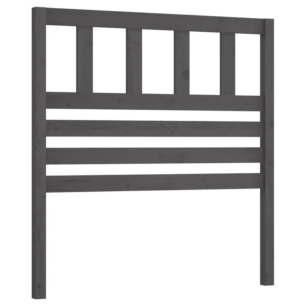 Testiera | Testata per Letto Grigia 81x4x100 cm in Legno Massello di Pino