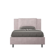 BS COM Letto una piazza e mezza contenitore imbottito 110x200 microfibra glicine