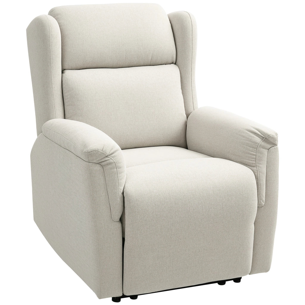 POLTRONA Relax reclinabile manuale 80x94x101 cm in lino Beige