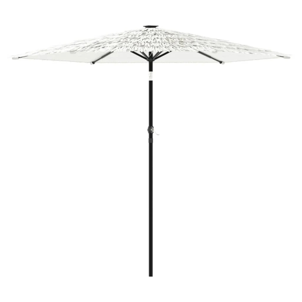 Ombrellone da giardino quadrato con palo robusto 268 x 268 x 226 cm protezione UV finitura moderna in poliestere bianco 02_0056399
