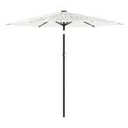 Ombrellone da giardino quadrato con palo robusto 268 x 268 x 226 cm protezione UV finitura moderna in poliestere bianco 02_0056399