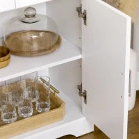 Credenza Moderna  a 3 Cassetti e 3 Ante in MDF e Truciolato con Ripiano Regolabile, 101x39x82 cm, Bianco