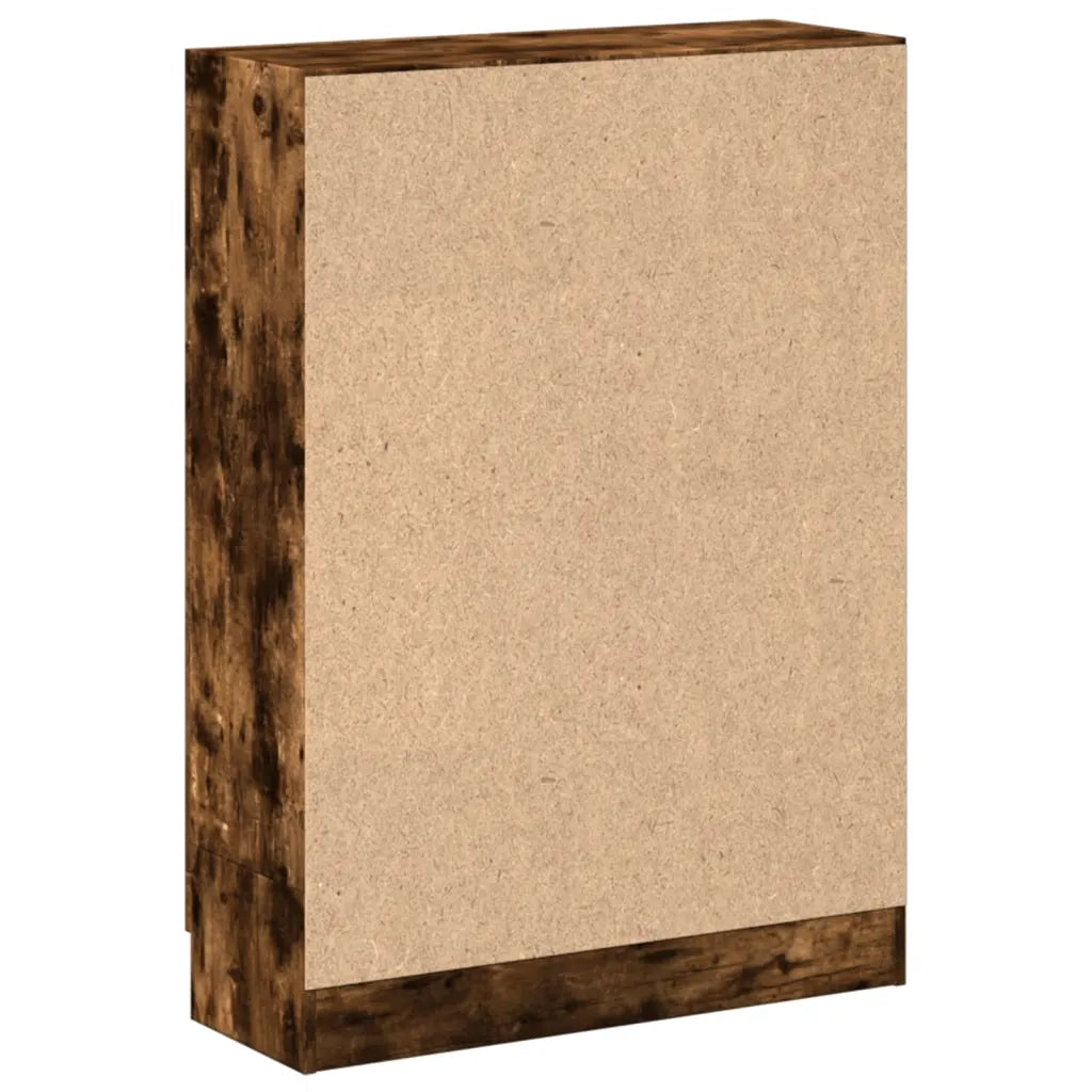 Libreria-Scaffale per Libri-Mobile di Stoccaggio Rovere Fumo 82,5x30,5x115 cm in Legno Multistrato