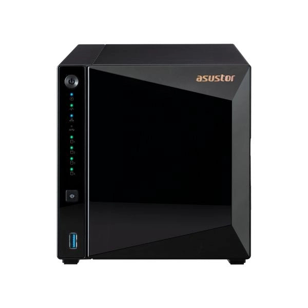 Asustor nas tower 4 bay, realtek rtd1619b, quad-core, 1.7ghz, 2gb ram, 2.5gbe x1, usb3.2 gen1 x3, wow (wake on wan) .. as3304tv2
