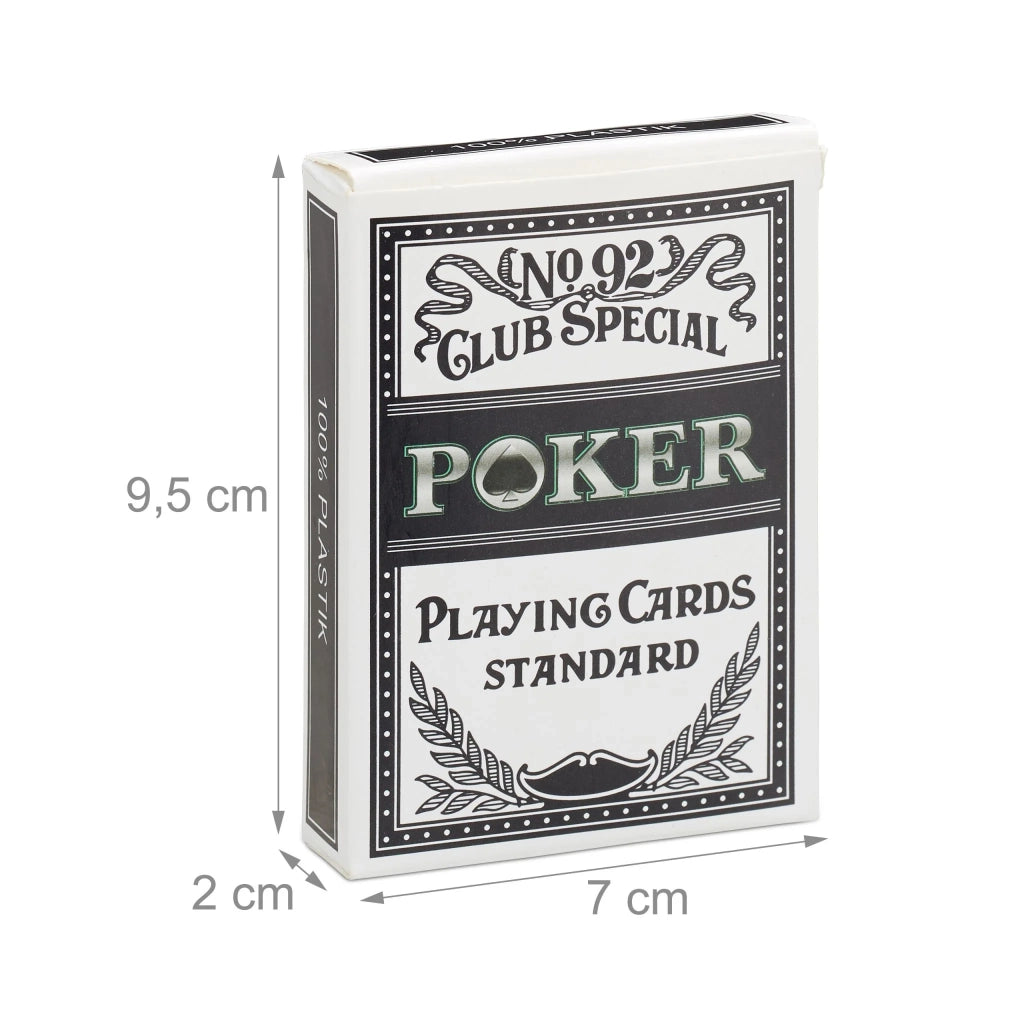Set di 54 carte da poker in plastica impermeabili superficie strutturata gioco conviviale in nero 13_0004282