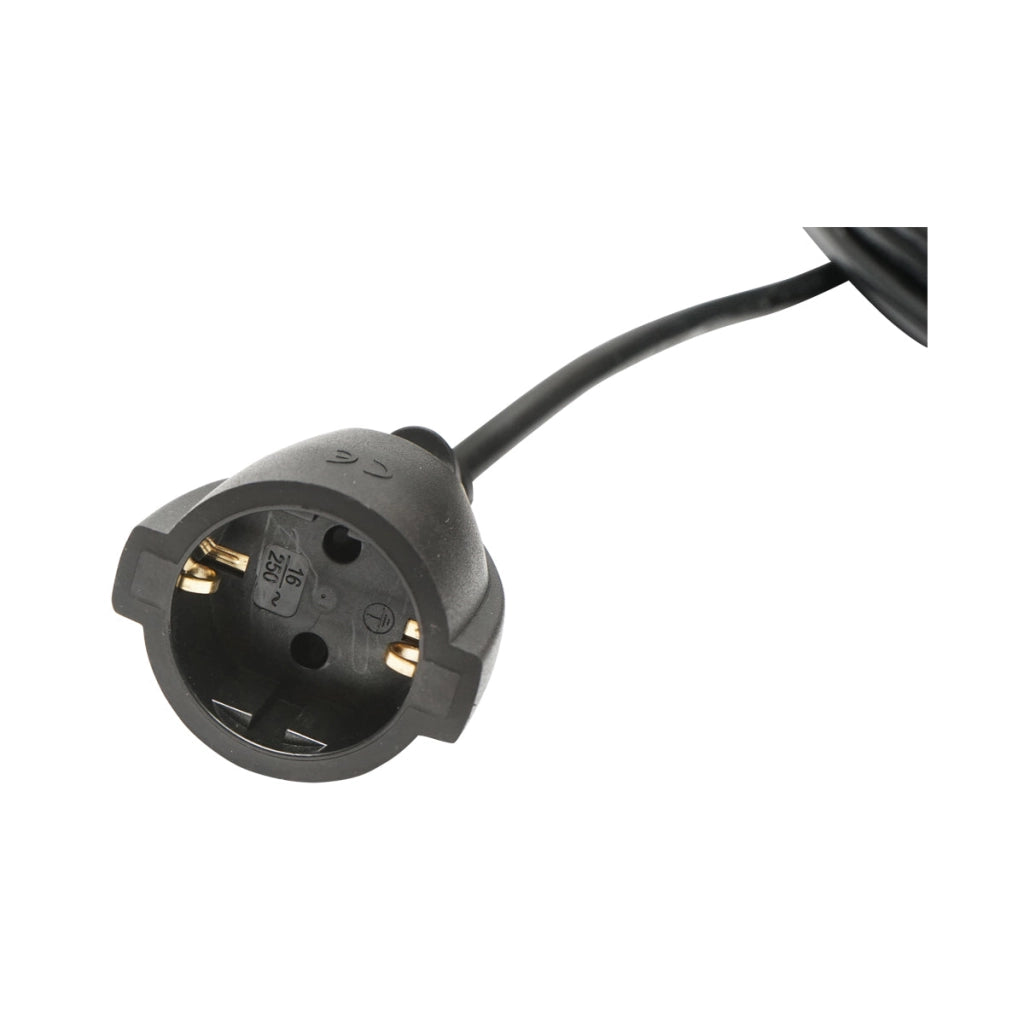 Prolunga da giardino 50m con presa Schuko e spina 3x1,5mm nera 16A, 220V-250V Breckner Germany