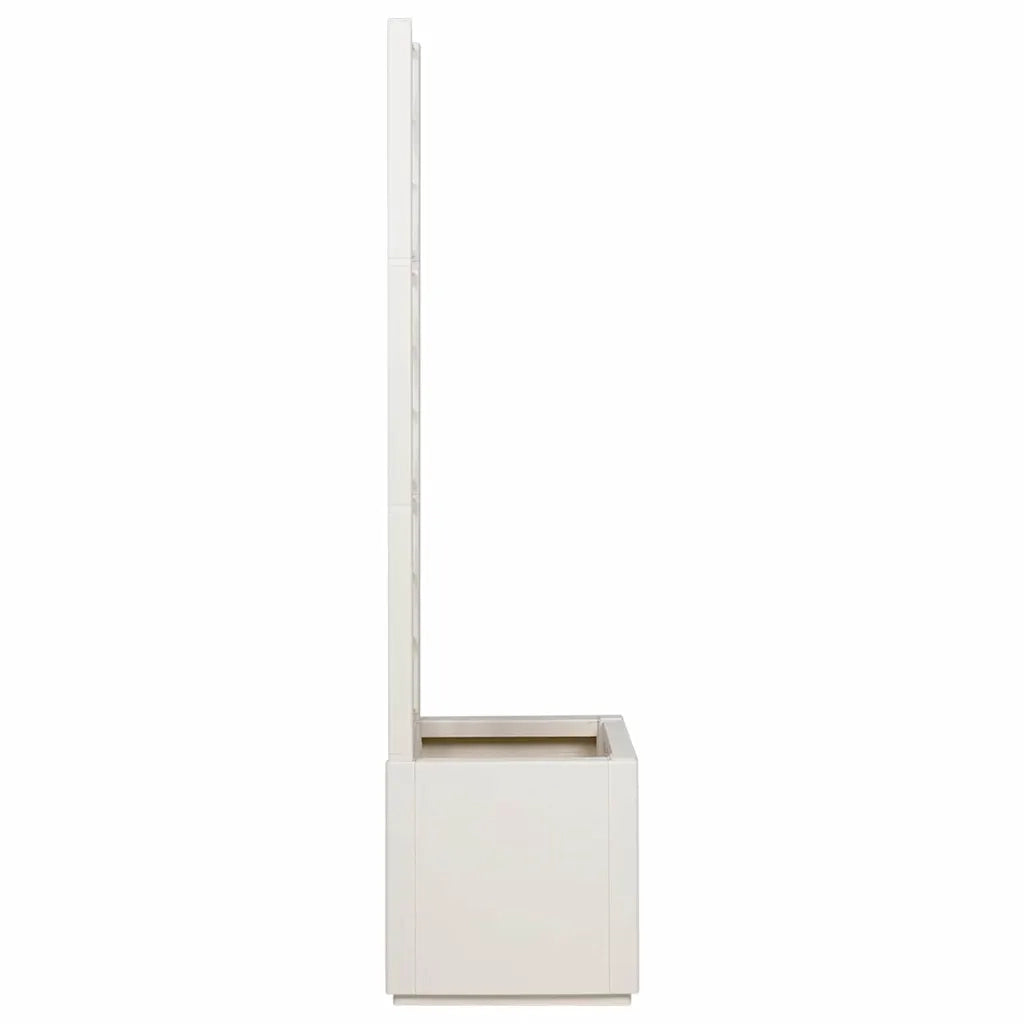 Fioriere | Cassetta per fiori | Vaso da Giardino con Trellis Bianco 36 x 36 x 140 cm PP