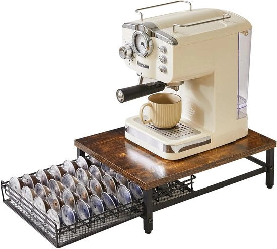 Supporto per capsule di caffè in legno per 40 capsule Nespresso Vertuoline - Cuoio rustico TCJ101H