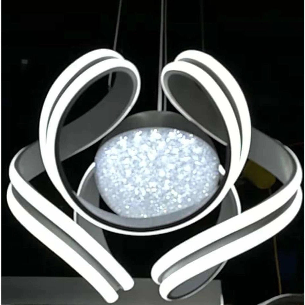 Trade Shop - Lampadario A Led 78 W Con Sfera Con Brillantini Glitter Tecnologia Cct Switch B21-3c -