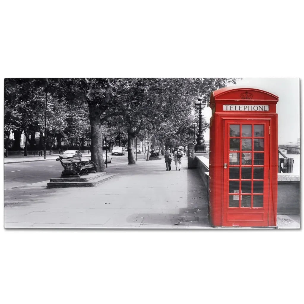 Tavolino da CaffÃ¨ con Stampa su Vetro Cabina Telefonica  cod mxl 7541