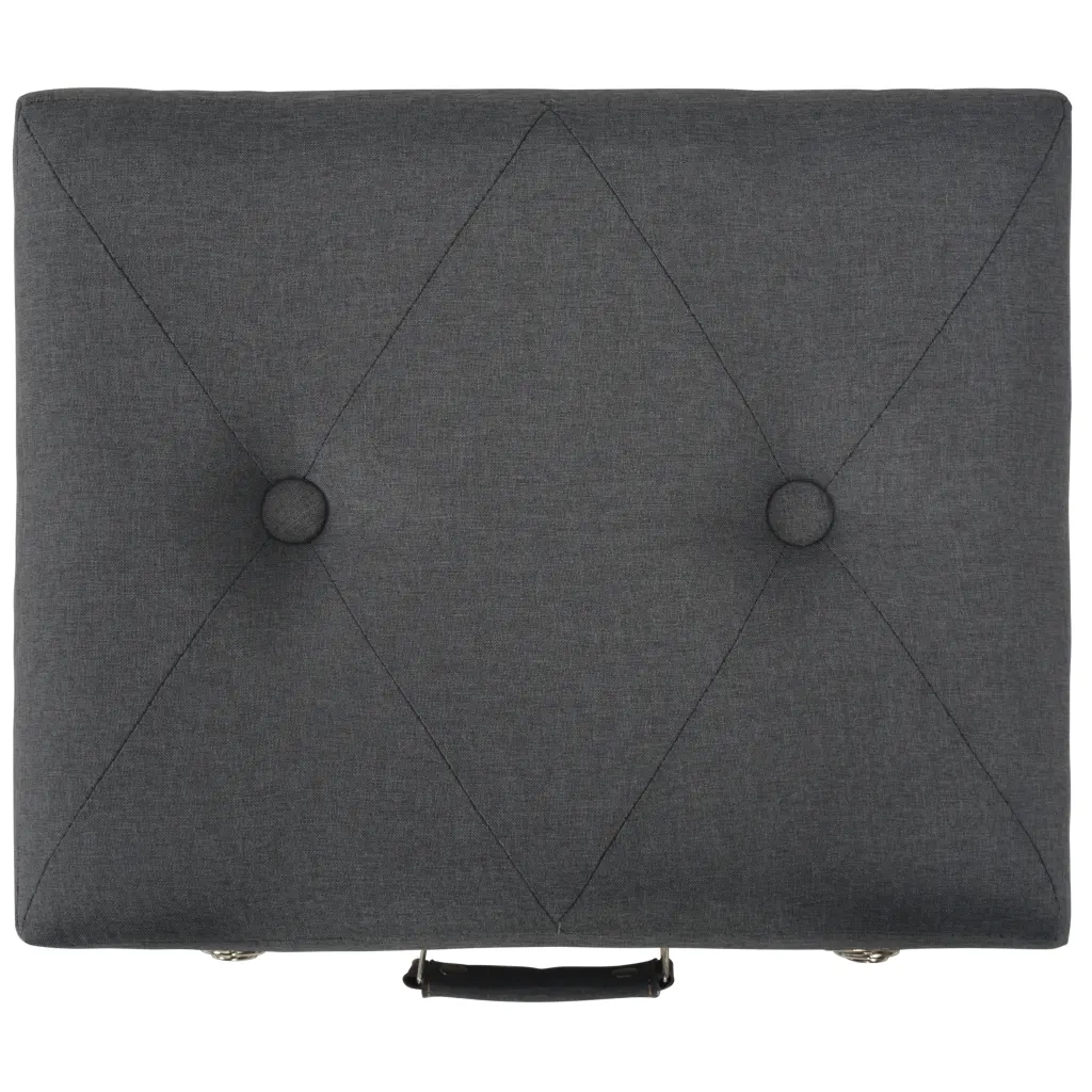 Sgabello con Contenitore 40 cm in Tessuto Grigio Scuro 247520