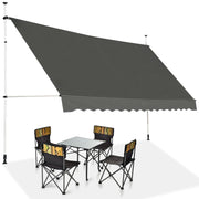 Tenda da sole telescopica e retrattile, Tenda parasole resistente ai raggi UV impermeabile 395 x 120 cm Grigio-Tende parasole
