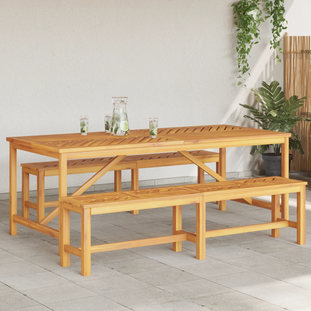Set da pranzo da giardino 3 pezzi, legno massello di acacia