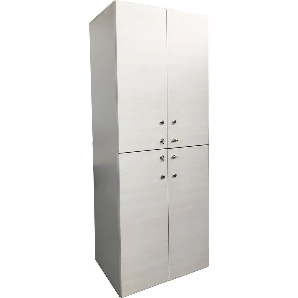 Armadietto spogliatoio in legno a 4 ante battenti cm. 70x47x193/200h
