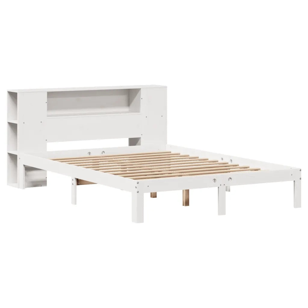 vidaXL Letto Libreria senza Materasso Bianco 140x190 cm Legno di Pino