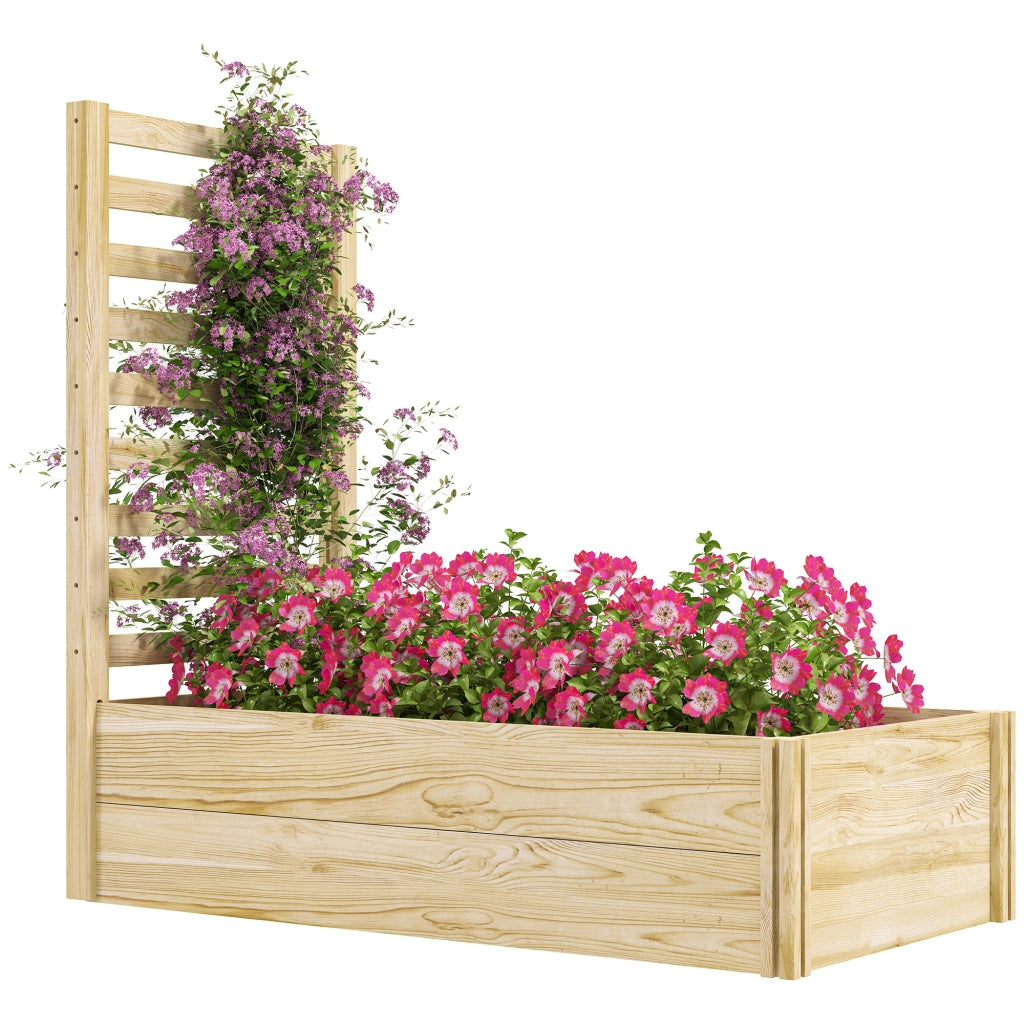 Fioriera con griglia per giardino ¨C zephmum ¨C effetto legno naturale 115x60x110 cm
