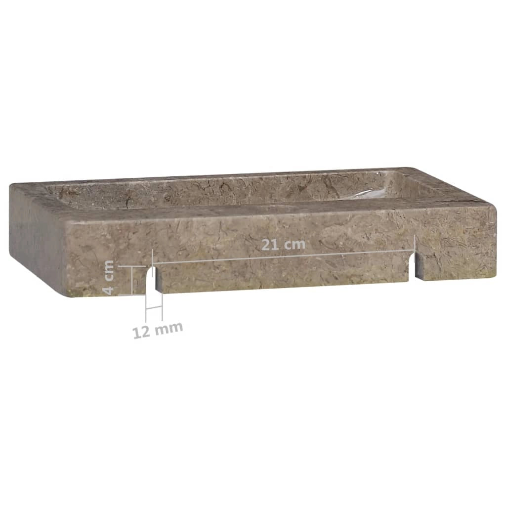 Lavandino da bagno lavabo da appoggio lavabo da WC lavabo da bagno lavabo da interno 38 x 24 cm marmo grigio 02_0002832