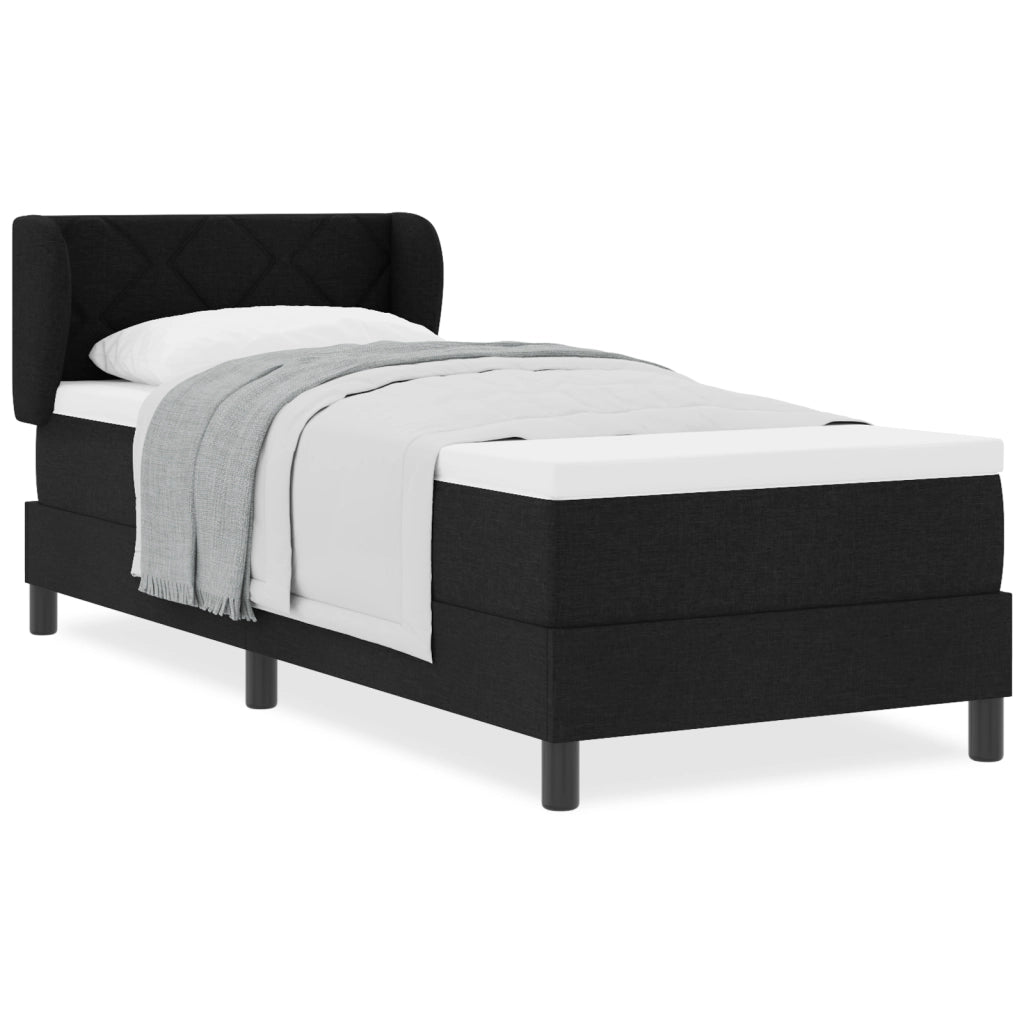 Letto a Box con Materasso Nero 80x200 cm Tessuto