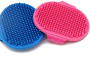 Borsetto per cani, Set di due borsetti per animali domestici, Borsetto, Massaggio morbido, Kam in gomma, 2 pezzi con anello regolabile per cani e gatti con pelo lungo e spesso (blu + rosa)