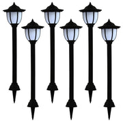Set di 6 luci solari a LED per esterni illuminazione pratica 16,5 x 14,5 x 73 cm PP nero 02_0046380