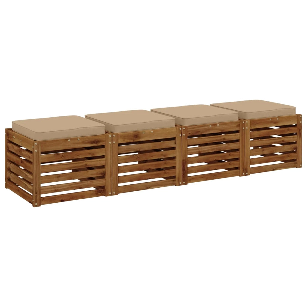 Cuscini per Sedia in 4 Pezzi VUGHT 4 pcs 100% Poliestere Sabbia 946271