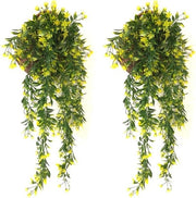 Set di Piantine Artificiali da Parete da 2 - Piantine Gialle per Interni - Ideali per Matrimoni e Decorazioni