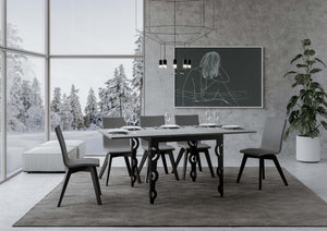 Tavolo Allungabile 90-180x90x80/78 cm Karamay Libra Cemento