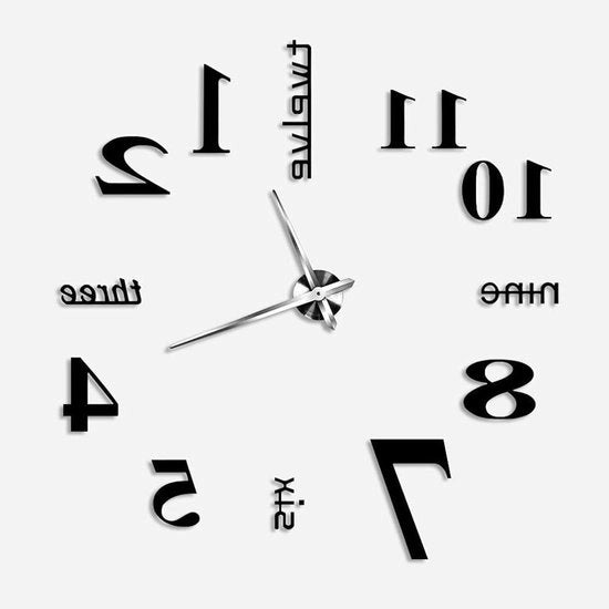 Orologio da Parete Moderno Grande per Casa, Ufficio e Decorazione Scuola - Nero