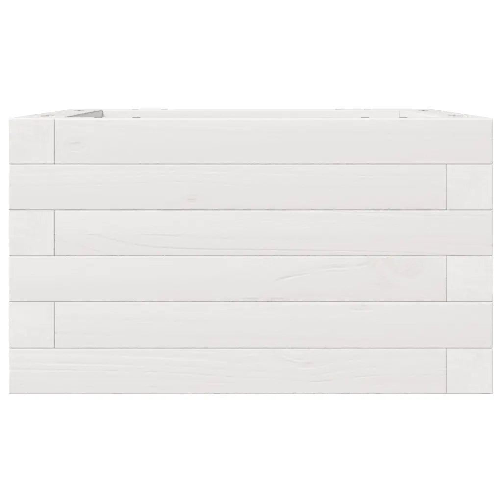 Fioriera da Giardino Bianca 40x40x23 cm Legno Massello di Pino